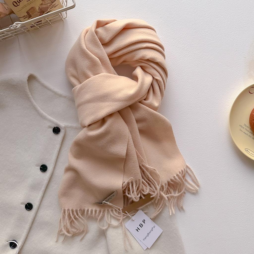 Winter Scarf For Women Cashmere Warm Solid Pashmina Blanket Wraps Female Thick Soft Bufanda Big Tassel Shawl Long Poncho Echarpe