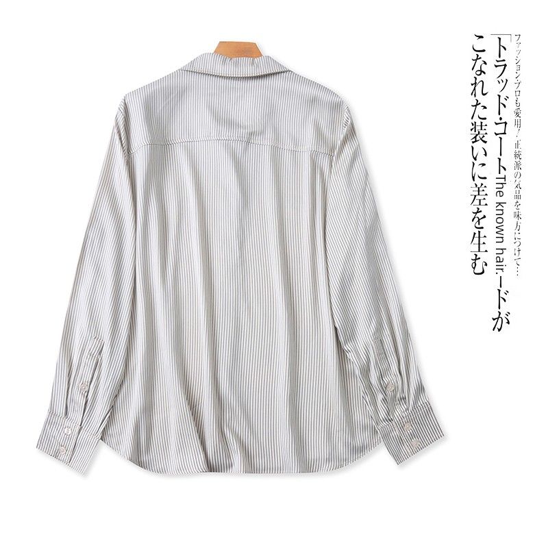 Foreign Trade European and American Orders Women Clothes Long Sleeve Shirts New Lapel Single-Breasted Loose Commuter Style Shirt