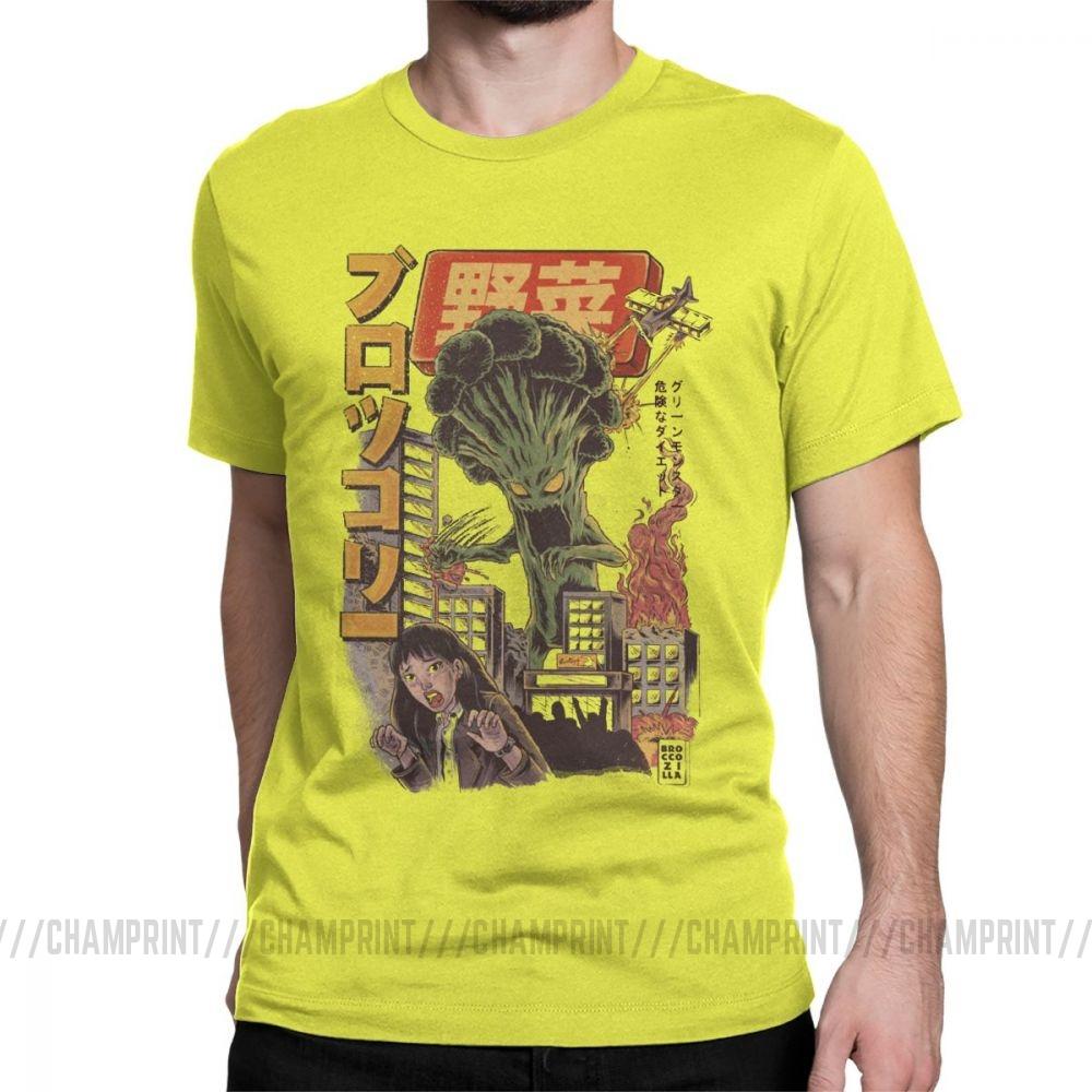 Giant Mushrooms Monster Clothes Demon Broccozilla T Shirts For Men Broccoli Funny Japanese Anime T