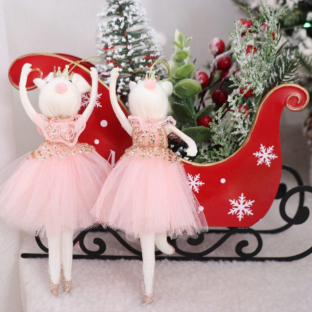 

Розовый Рождественский Балет Мышь Подвеска Милый Ангел Девочка Украшения Домашний Рождественский Декор Style 1