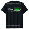 Black TShirt with Full Battery Graphic Comfortable Casual Short Sleeve Tees Fun and Energetic Design for Tech Enthusiasts Tops