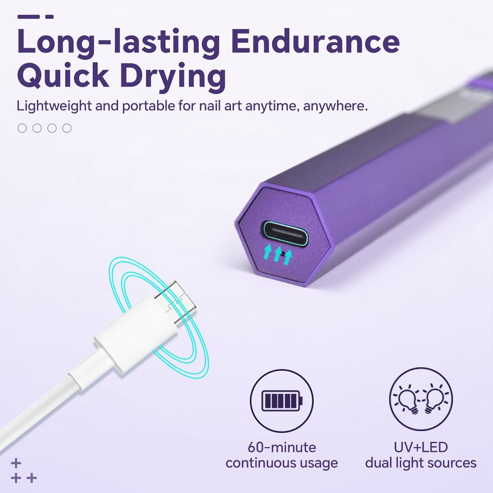 Tragbare Mini Handheld UV LED Lampe für Nägel Wiederaufladbarer Nageltrockner zum Aushärten von Gellack mit Display Maniküre Maschine