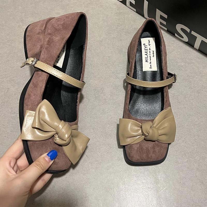 Fashion Bow Women Mary Jance Shoes Fashion Dress Lolita Luxury Shoes Designer Women Pumps 2025 New Elegant Party Loafers Zapatos Mujer