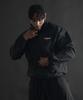 Phermenon Lockere Passform Nylon Windjacke Reißverschluss [Schwarz]