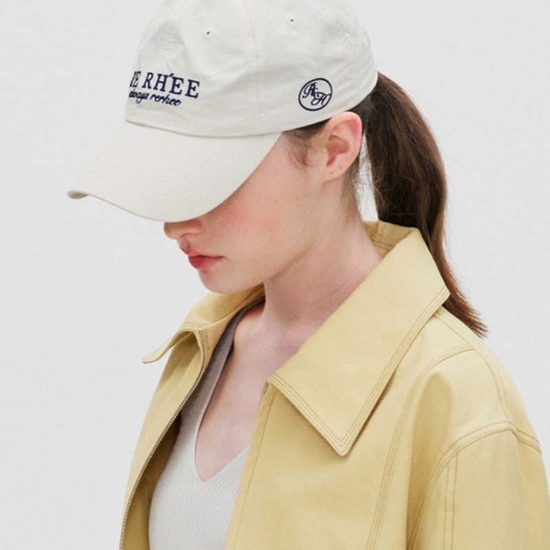 RE RHEE LOGO EMBROIDERED AQUA BALL Cap SOY MILK