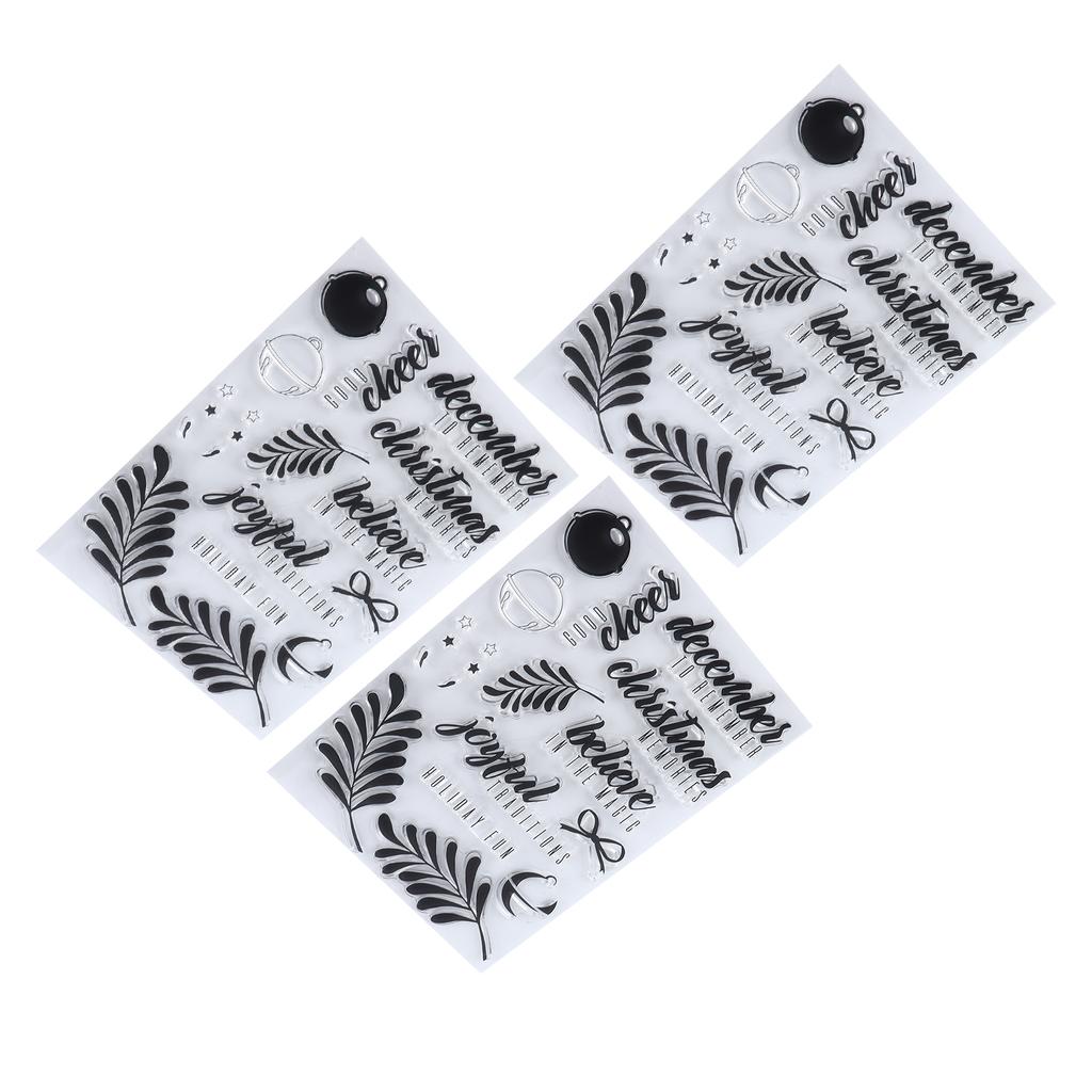 3Pcs Clear Stamps Unique Shape Decorative Transparent Templates for DIY Scrapbook Crafts