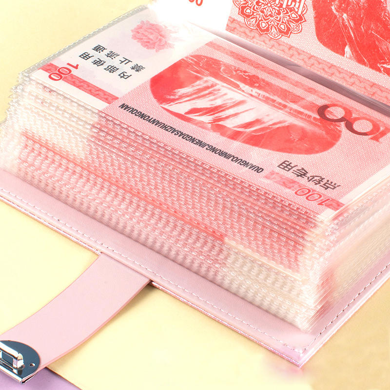 100 Envelope Challenge-Binder Secure 3-Digit Combination Lock Money Organiser PU Leather Cash Stuffing Envelope System