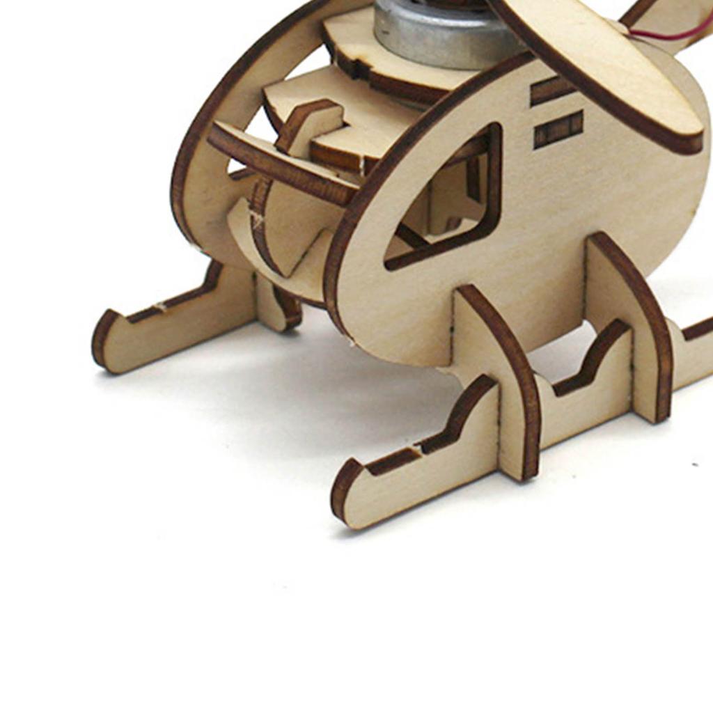 Solar Hubschraubermodell Holz Hubschrauber Spielzeug Puzzle Spielzeug Heimdekoration für Kinder