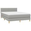 Exclusive House - Slatted Bed Base with Mattress Light Grey 140x190cm Fabric