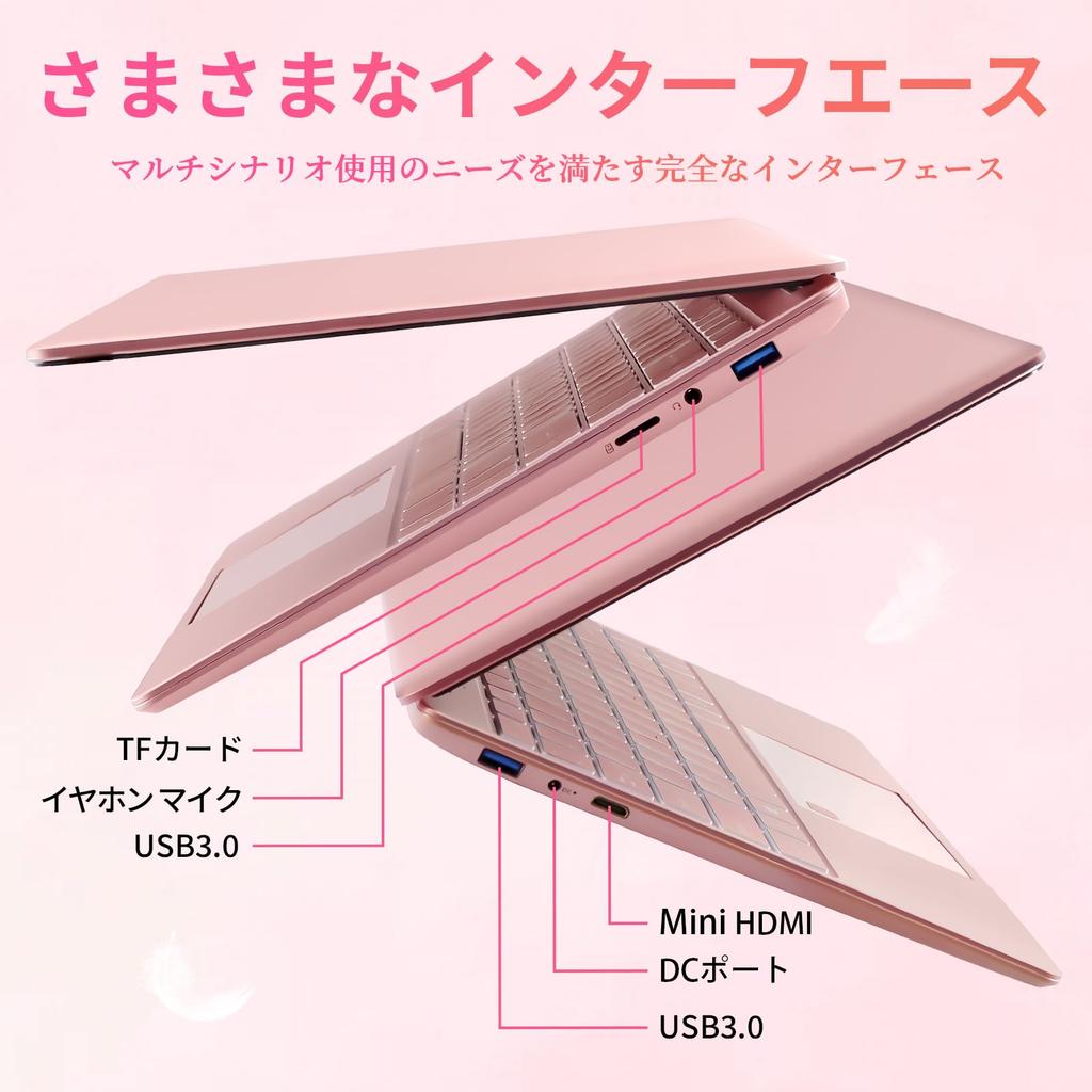 ESBOOK IPS LCD Intel Celeron 16GB DDR4L Narrow Bezel Hidden Windows 11 Pro MS Office Fingerprint Backlit PC Rose Laptop, 2.5K (2560x1440 Resolution),