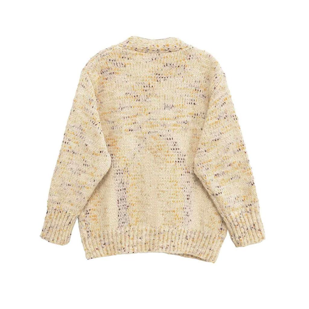 European & American Style Women's Retro Button Mixed Color Sweater - Autumn/Winter Bestseller