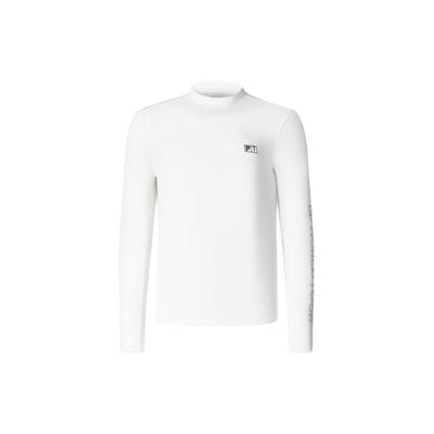 Golf Series Letter Print Elite Knit Long Sleeve T-Shirt Men Tops Jade-White A11M415212F-WT