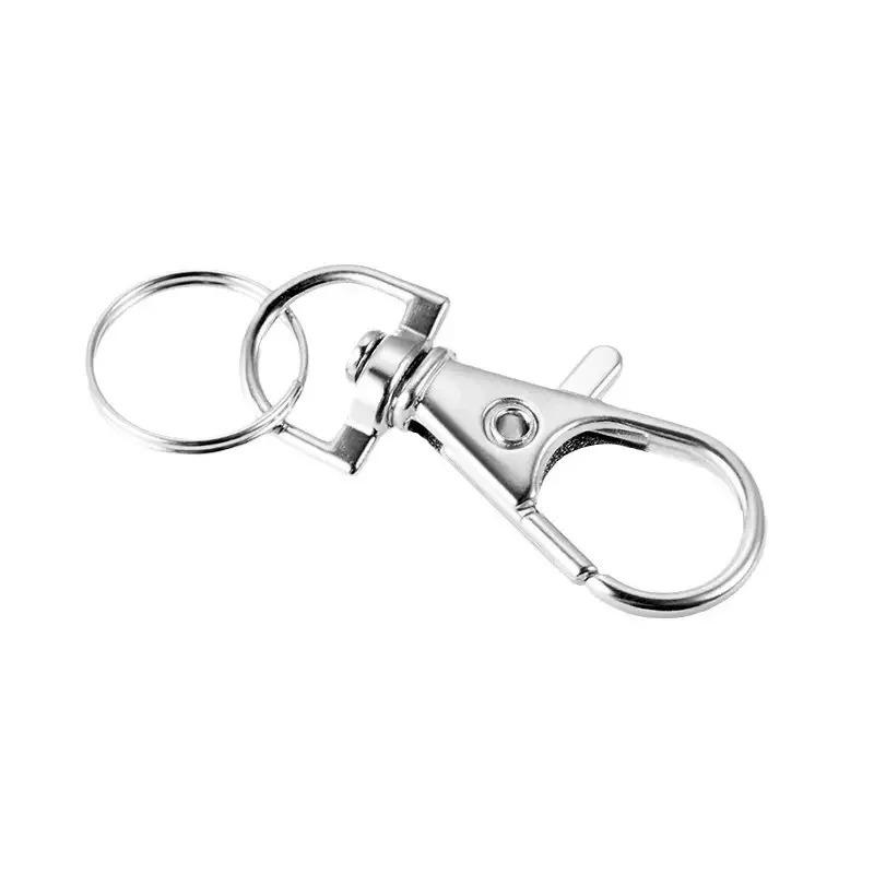 10PCS Simple Practical Economical and Popular Rotating Hook with Keychain Metal Rotating Lobster Claw Buckle
