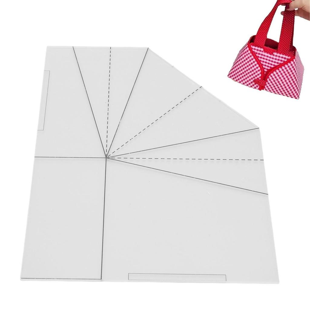 Faltbare Lebensmittelkorb-Nähvorlage, transparente Acryl-Nähvorlage für Handtaschen, DIY-Nählineal