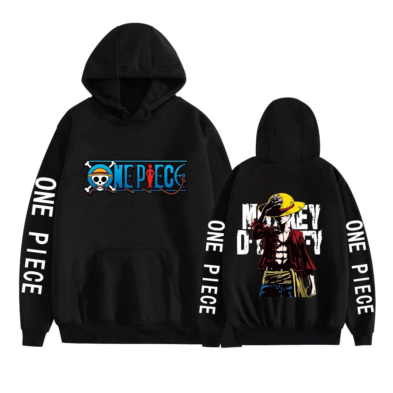 

ONE PIECE Hooded for Aldult Streetwear Hoodie Printed Unisex Hooded Pullover XS чёрный