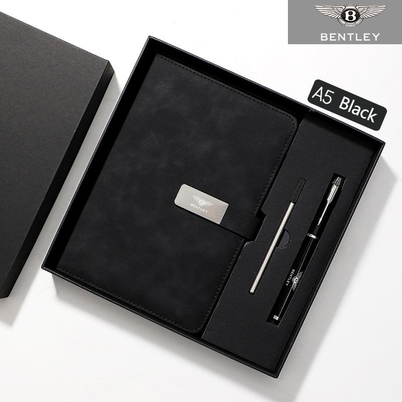 För nya Bentley Flying Spur Continental GT Bentayga Mulsanne Affärsanteckningsbok Bilmärken Läderfodral Med Neutral Penna