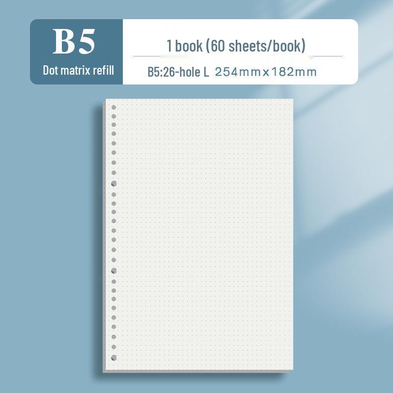 Free Shipping: Thickened Loose-leaf Paper Core for Notebooks - B5 26-Hole, A5 20-Hole, A4 Grid