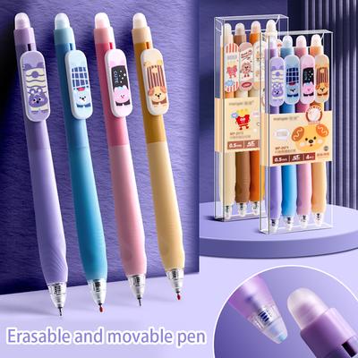 4 PCS Dual Head Erasable Neutral Pen, ST0.5 Blue Core Writing Tool for Students To Practice and Brush Questions