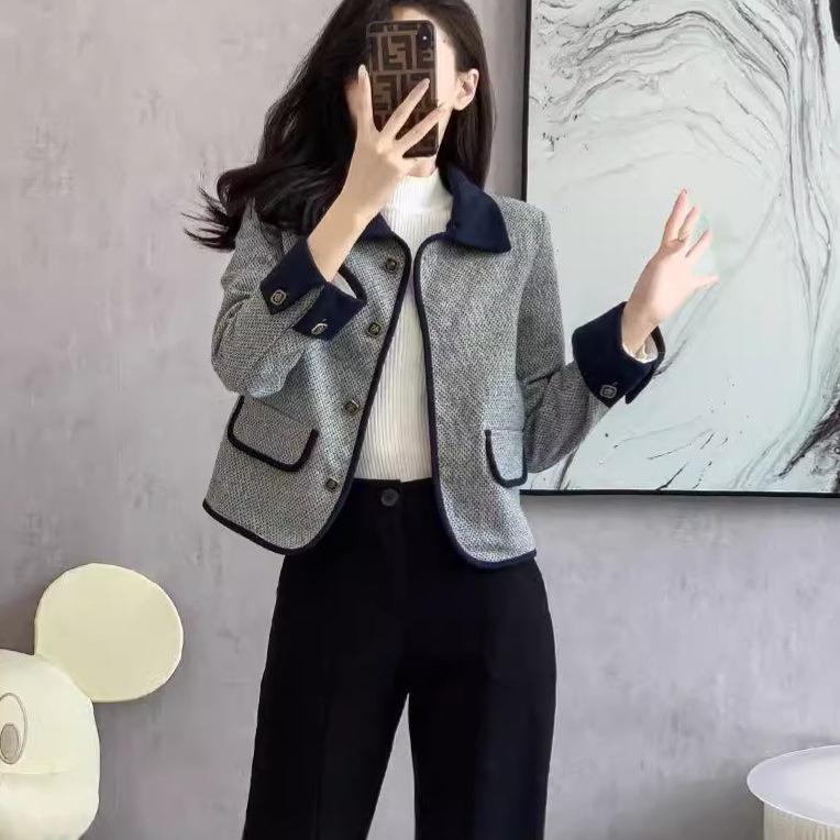 Korean Autumn Women's Petite Jacket - Chic Niche French Style Short Coat