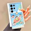 Roztomilý obal na telefon Shinchan s pastelkami pro Samsung Galaxy S25 Edge S24 S26 S22 FE Note 20 Ultra 10 S23 Ultra S20 Plus S21