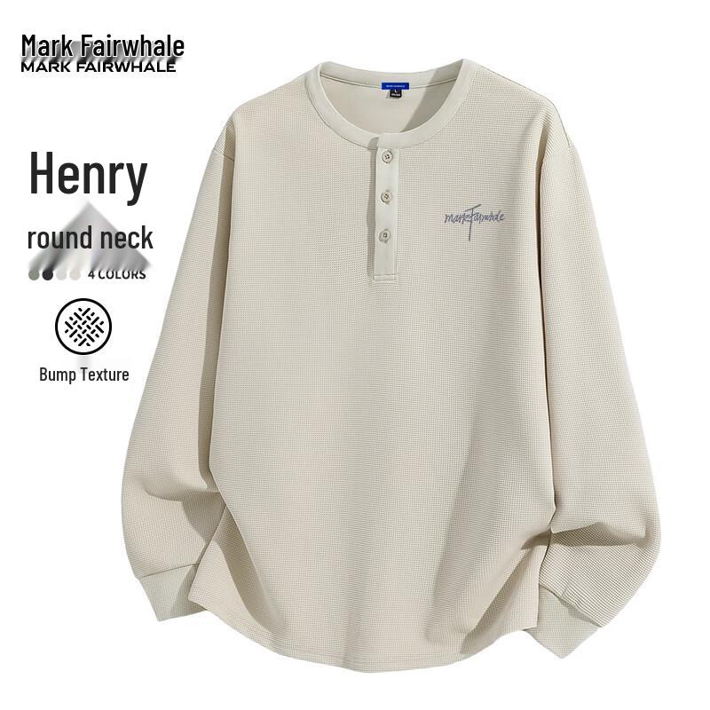 

MARK FAIRWHALE Men s Cool Silk Grid Henry Collar Sweatshirt