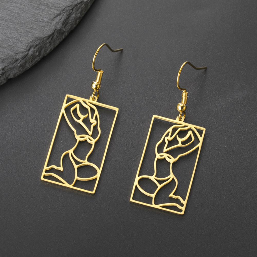 My Shape Charming Beauty Earrings for Women Girls Stainless Steel Fascinating Shapely Beauty Drop Earrings Fashion Jewelry Gift