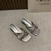 French square head open-toed cool slippers women's outer wear 2025 spring and summer new super gentle fairy style with skirt sandals