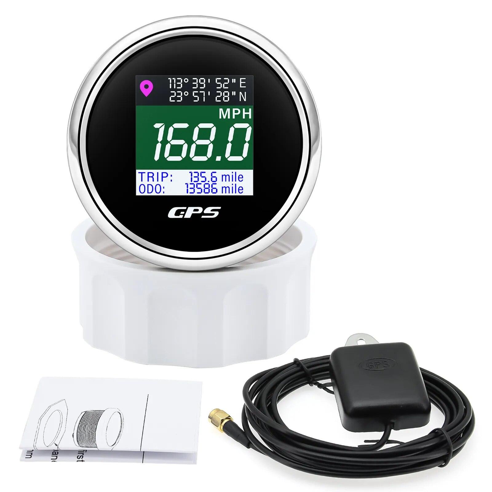 

AD цифровой GPS спидометр 52 мм 12 В 24 В TFT экран поездка ODO миль/ч узел км/ч GPS антенна для моторной лодки автомобиля автофургона измеритель скорости