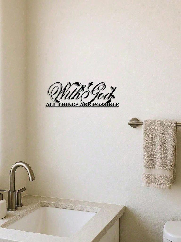 Vintage Weathered Metal Wall Art Christian Inspirational Sign Scripture Quote Home Decor Gift Farmhouse Rustic