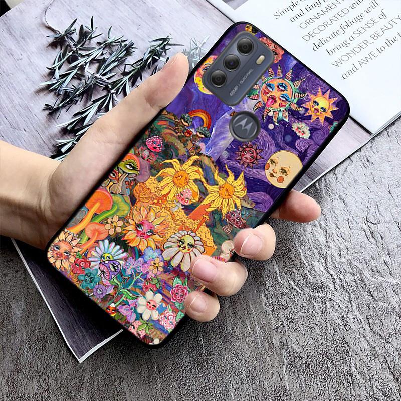 Trippy Mushroom Wizard Phone Case For Motorola G84 G22 G32 G34 G52 G10 G20 G30 G60 G60S G13 G50 G54 G62 G53 G72 G85 G24 Power