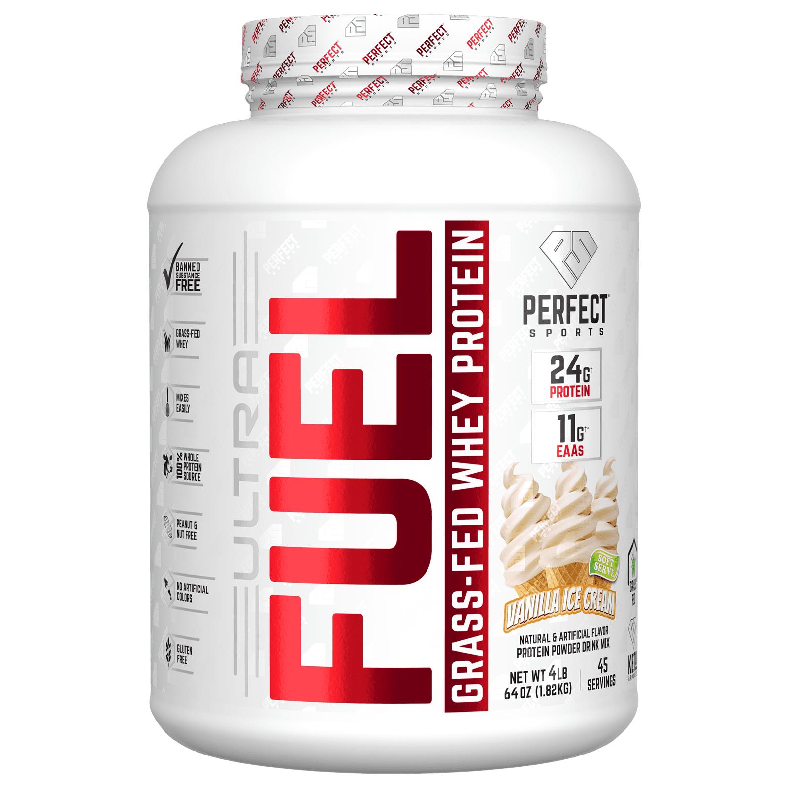 

PERFECT Sports, Ultra Fuel, Grass-Fed Whey Protein, Vanilla Ice Cream Flavor, 4 lb (1.82 kg)
