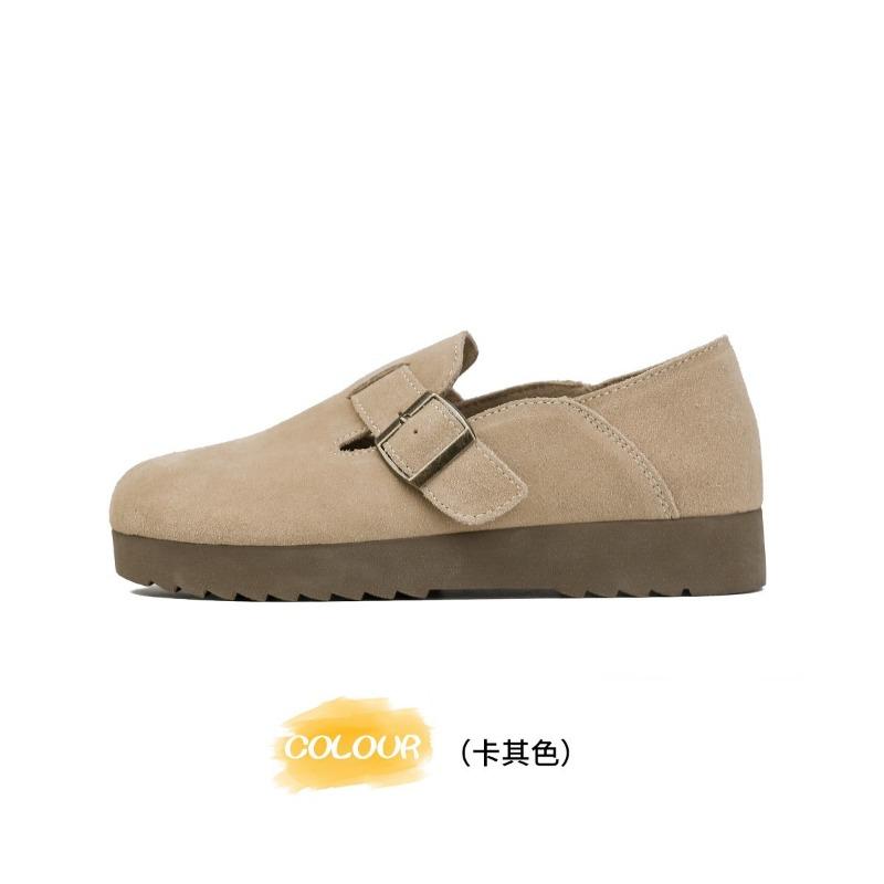 

Матовая кожа ретро женские студенческие туфли на плоской подошве с круглым носком, новые 40 хаки