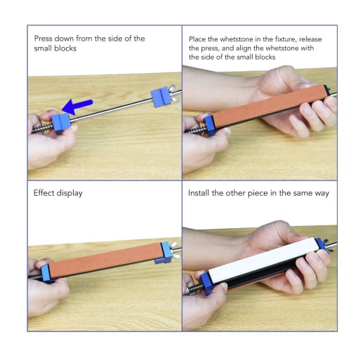 Fixed Angle Knife Sharpener Professional Quick Clip Sharpening Kit with 6 Whetstones for Home Use