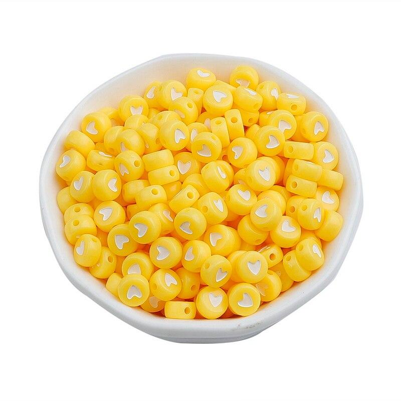 100PCS Acrylic Love Heart Loose Spacer Beads for Jewelry Making