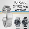 Quick Release For Casio G-SHOCK GST-B200 Stainless Steel Watchband Folding Buckle Metal Men Bracelet 24x16mm Convex Mouth Strap