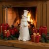 DIY White Ornament for Painting 3D Printed Smiling Snowman Statue Christmas Decor Minimalist Tall Holiday Store Display Props Tabletop Figurine Xmas