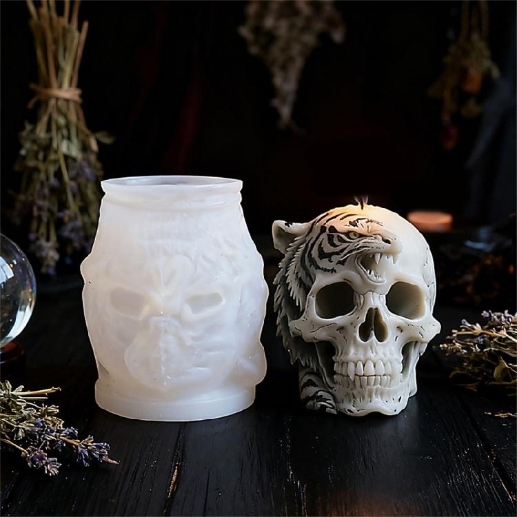 Totenkopf-Form Silikonformen für handgefertigte Kerzenseife Einfache Entformung Vielseitige Silikonform für Harzguss