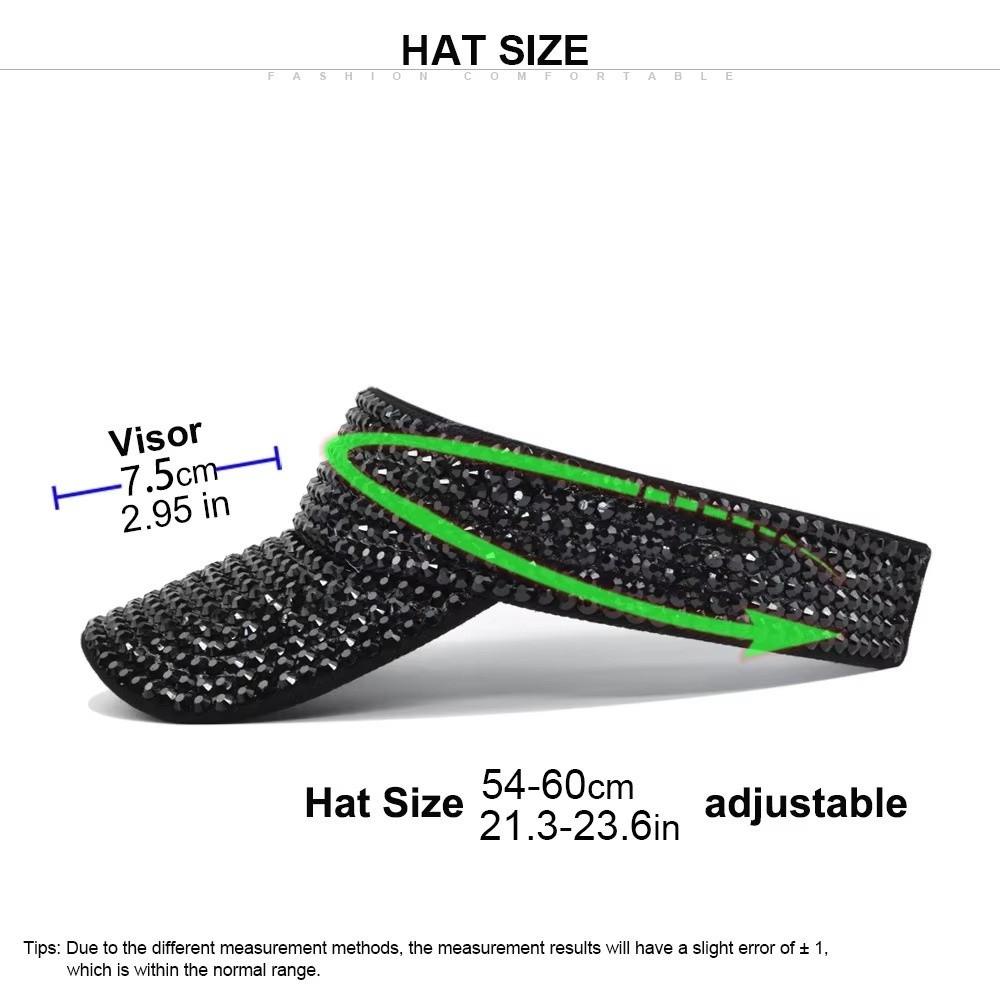 Rhinestone Decor Rhinestone Sun Visor Hat Shiny Top Hat Visor Bling Baseball Cap City Walking