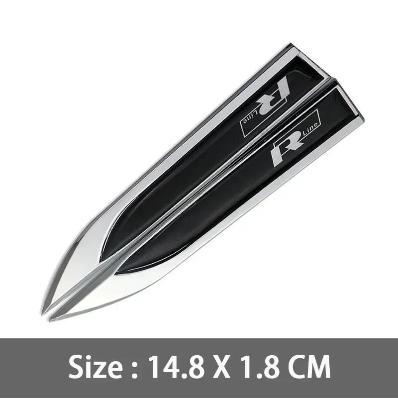 2pcs Metal 3D R line Logo Rline Car Fender Side Wing Emblem Badge Sticker For VW Golf 6 5 7 8 MK7 MK6 Tiguan Polo Sagitar Lavida zd0