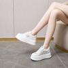 2025 New Thick-soled Leather Little White Shoes Women's Mesh Single Shoes Sports Shoes Women's Korean Version Inner Height-increasing Casual Board Sh