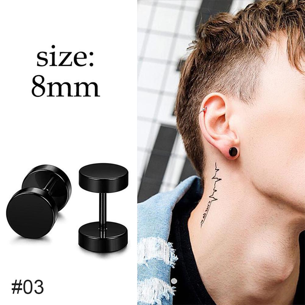 Black Stainless Steel Stud Earrings Simple Fashion Earrings Creative Ear Buckles Accessories Jewelry