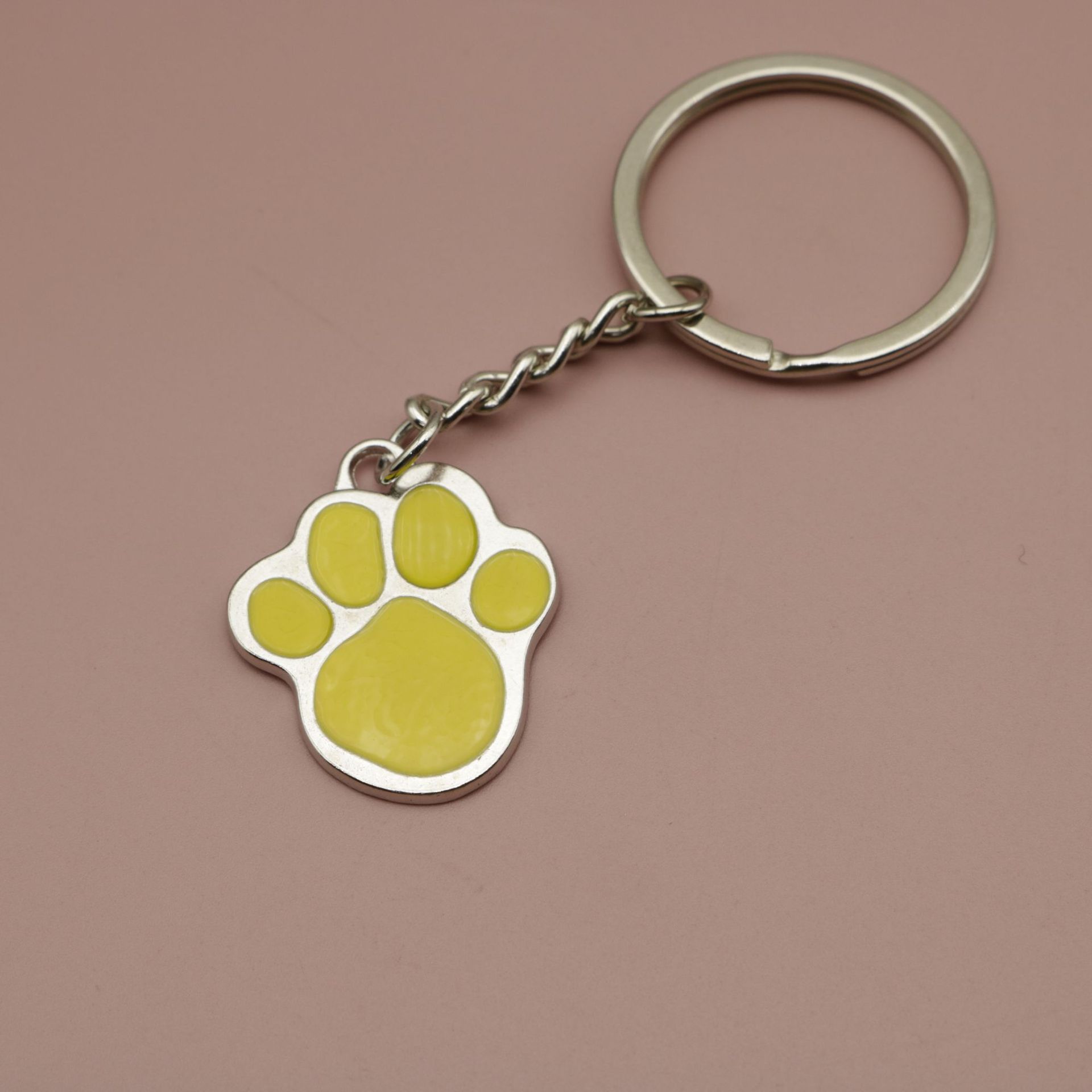 

Simple Cartoon Dog Paw Shape pendant keychain жёлтый