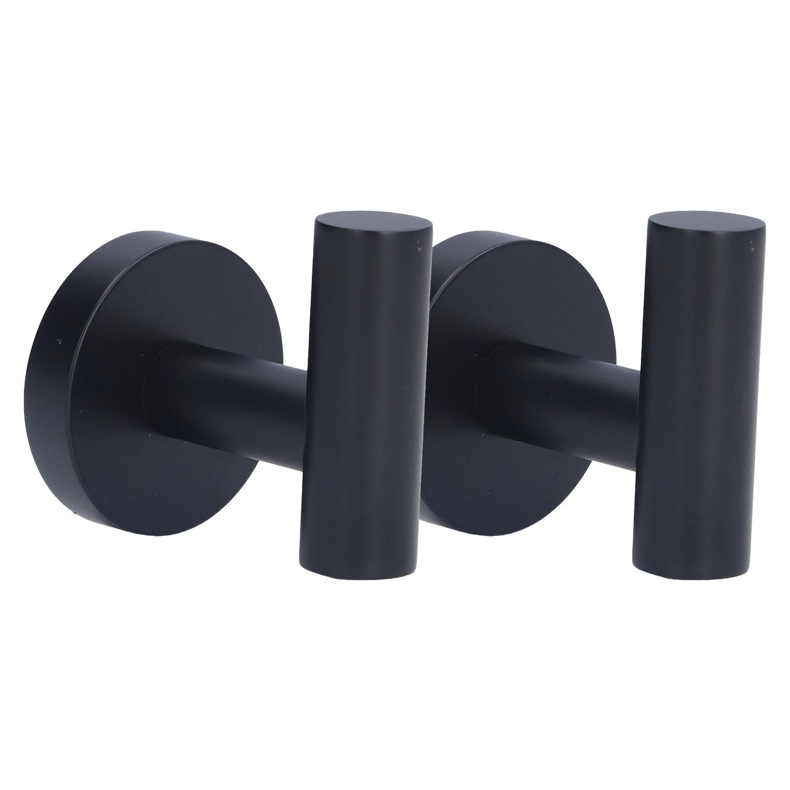 

2 шт. Гачки для рушників Чорні Настінний дизайн Міцні Зносостійкі Компактні Стабільні Кріплення для ванної кімнати