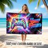 Neon Abstract Theme Beach Towel Personalized Custom Name & Text Soft Quick Dry Beach Towel for Swimming Travel
