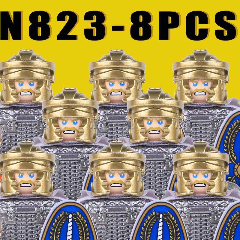 Medieval Military Rome Knights Building Blocks Castle Army Warrior Soldier Figures Crossbowman Shield Sword Legion Bricks Toys