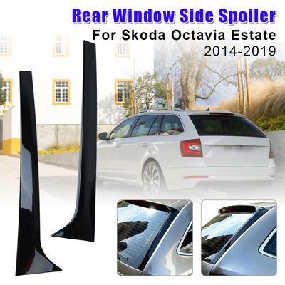 Coppia Per Skoda Octavia Station Wagon 2014-2019 Nero Lucido Spoiler Laterale Finestrino Posteriore Ala Canard Splitter Ricambi Auto