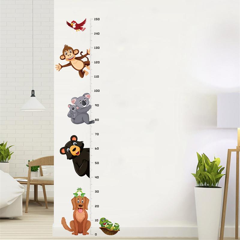 Cartoon Height Measure Wall Sticker For Kids Rooms Child Growth Ruler Stickers Gauge Growth Chart School Decals Nursery Bedroom