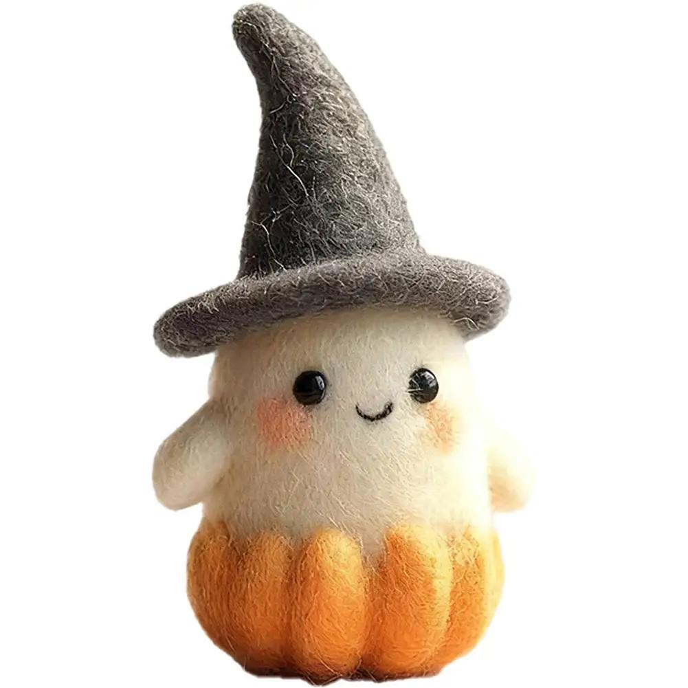 

Home Decoration Handmade Knitted Witch Ghost Doll Ornament Cute Pumpkin Ghost Keychain for Bag Pendant Christmas N3G7