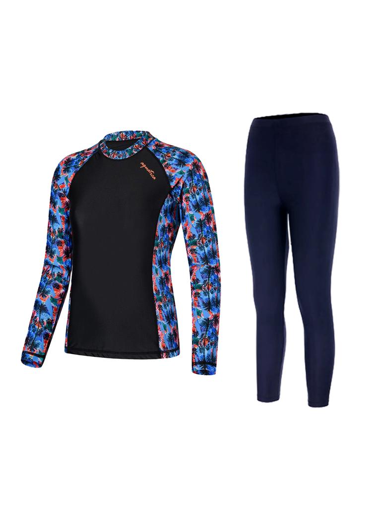 Akuatika Women'S Rash Guard Aqawbv + Water Leggings Nv Set