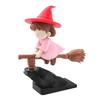 Car Self Adhesive Witch Broomstick Ornament Drift Dashboard Decor Funny Wizard Mini Figurine Vehicles Interior Accessory